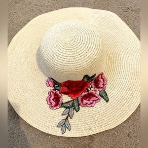 Floppy Floral Straw Hat